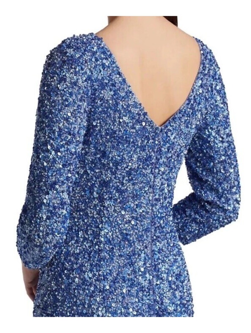 NWT Theia Three-Quarter Sleeve Sequin Sheath Gown size 8